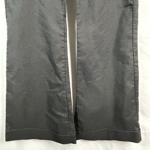 Valia Women's 11/12 Pin Stripe Black Dress Pants Pull On Office Work 32 x 32 - Picture 3 of 10